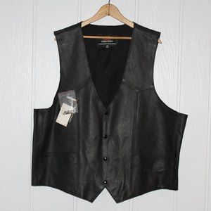 NWT Black Leather Vest